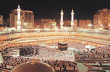 La Grande Mosquée al Masjid al Haram, de nuit Click to view high resolution version