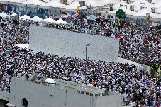 Casting of the Jamarat stones at the Jamarat pillar